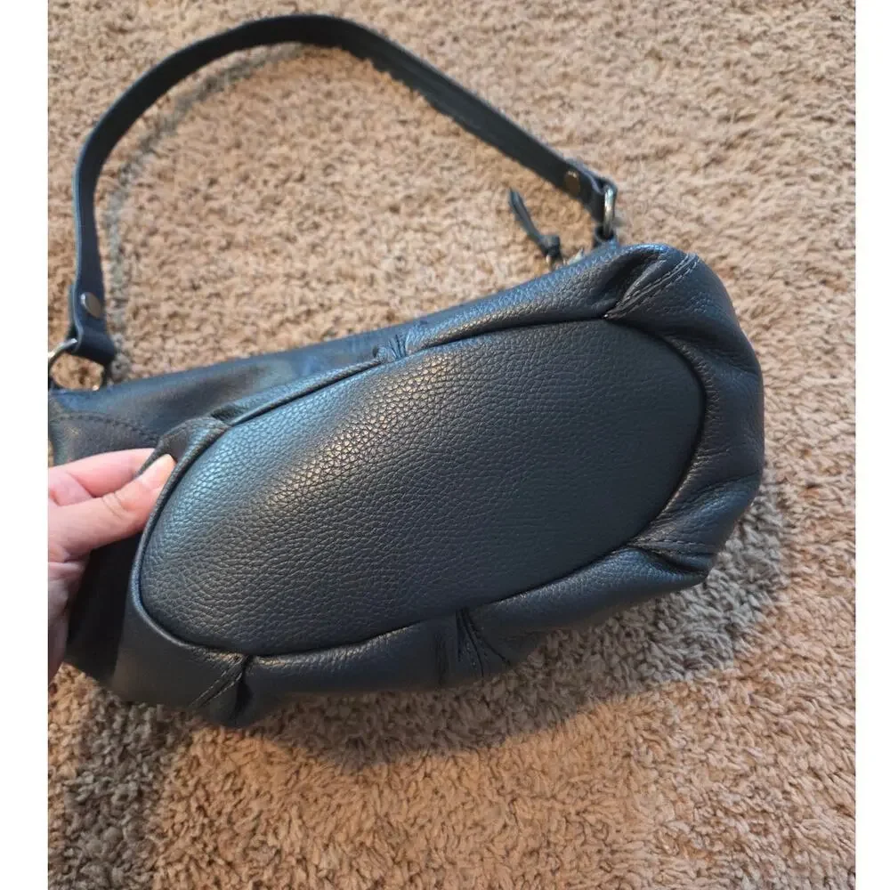 The sak 100% leather iris hobo shoulder bag large purse indigo navy pebbled